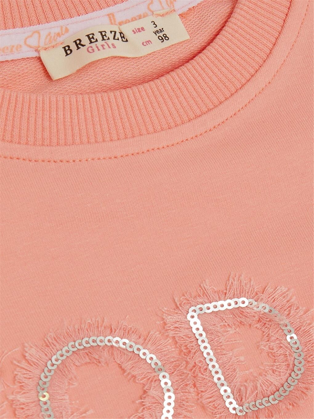 Turuncu Bisiklet Yaka Uzun Kollu Kız Çocuk Sweatshirt-2