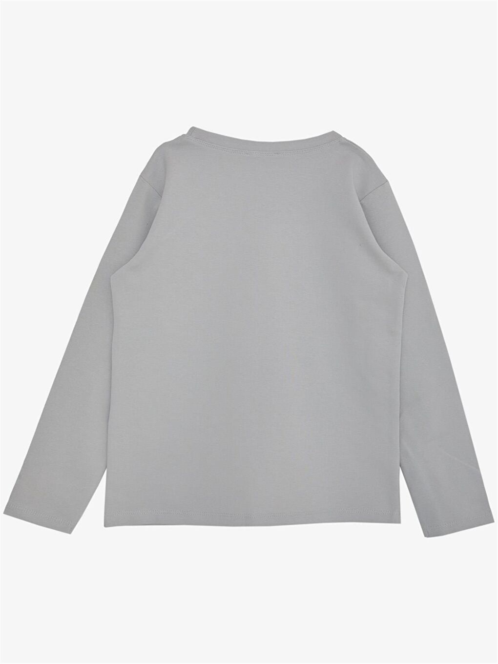 Bej Bisiklet Yaka Uzun Kollu Erkek Çocuk Tişört-1