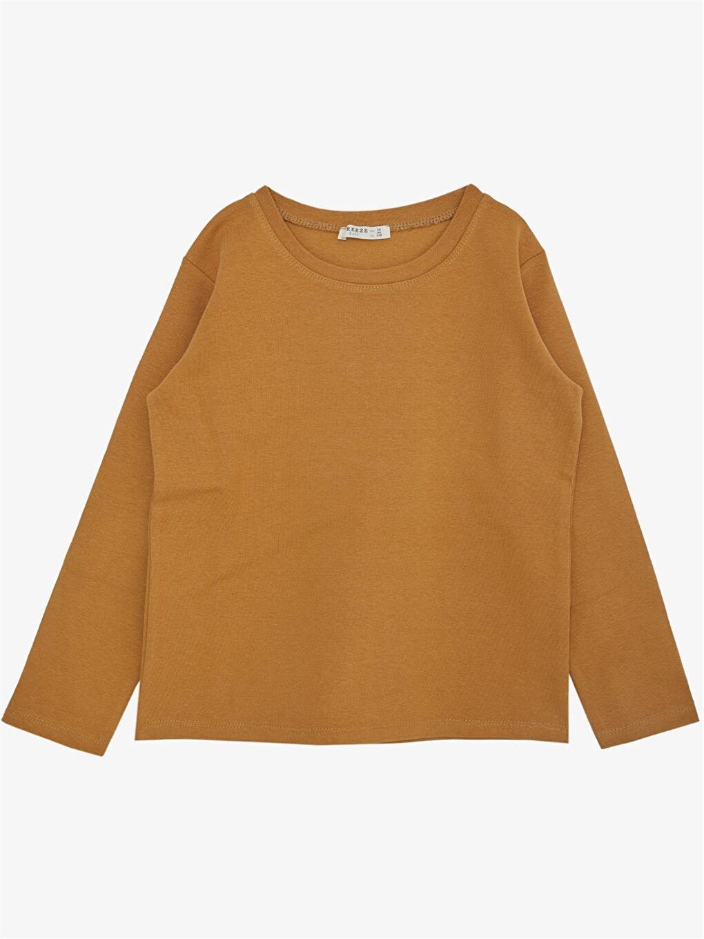 Kahverengi Bisiklet Yaka Uzun Kollu Erkek Çocuk Tişört