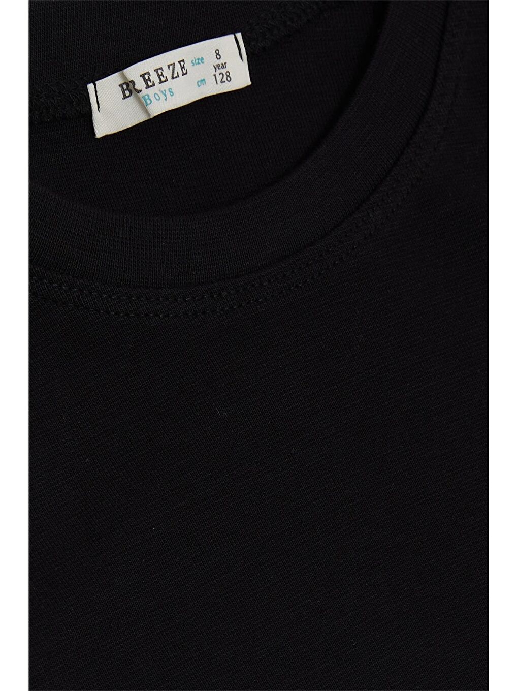 Siyah Bisiklet Yaka Uzun Kollu Erkek Çocuk Tişört-2