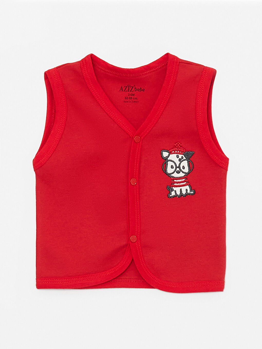 Kırmızı V Yaka Erkek Bebek Yelek