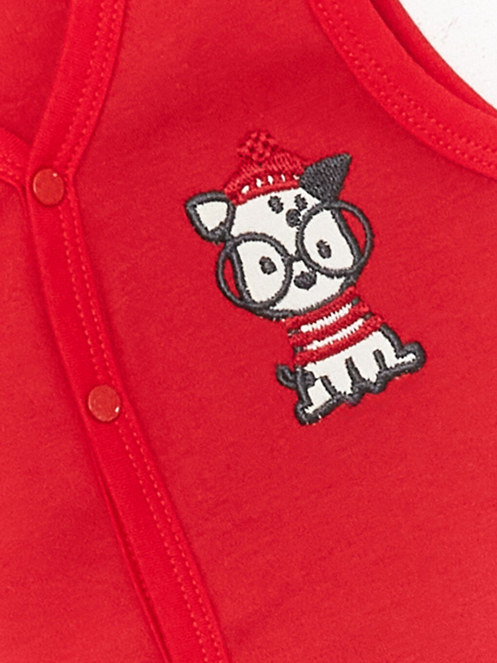 Kırmızı V Yaka Erkek Bebek Yelek-2