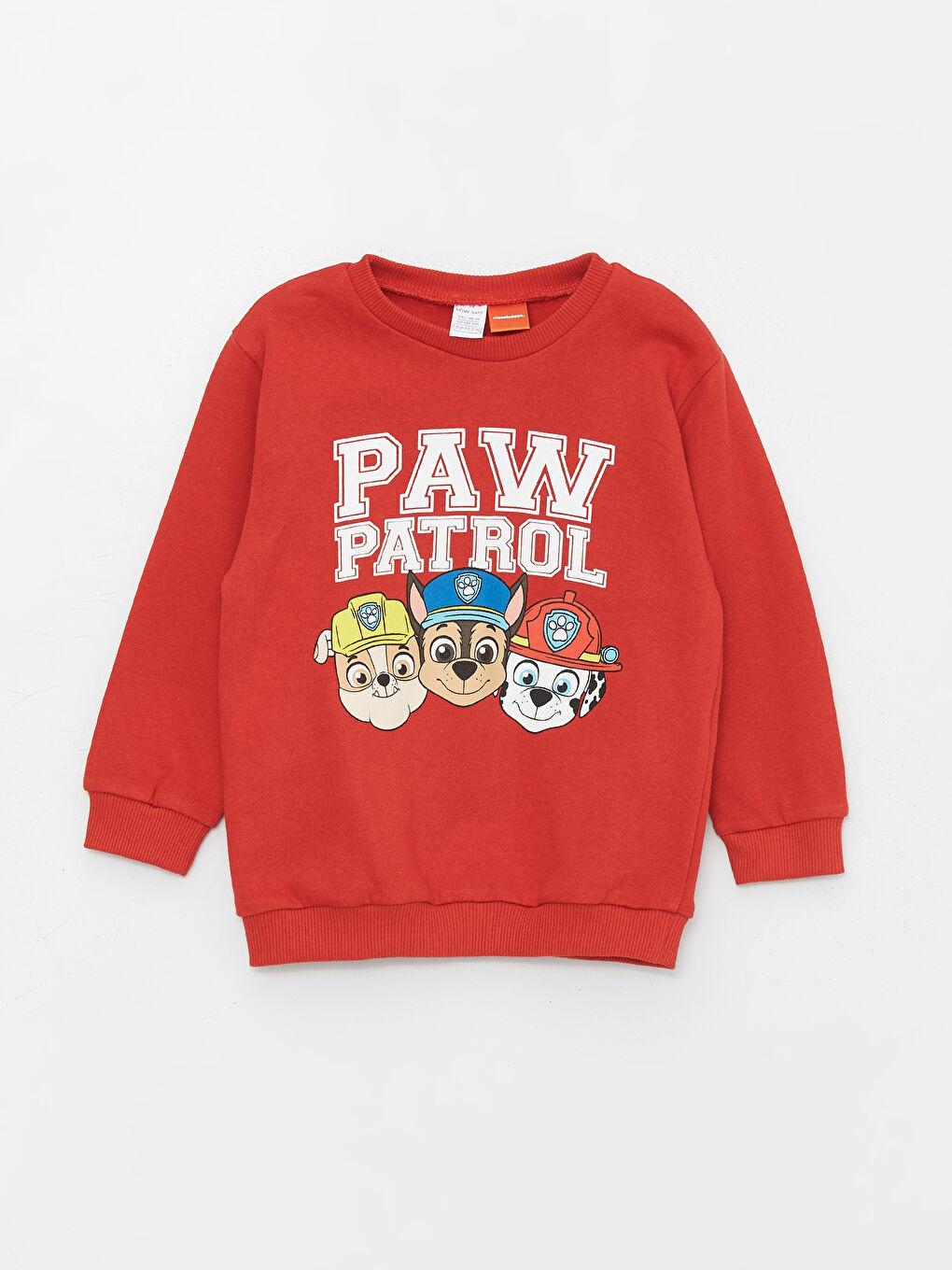 LCW baby Açık Kırmızı Bisiklet Yaka Paw Patrol Baskılı Erkek Bebek Sweatshirt ve Eşofman Alt 2'li - 1