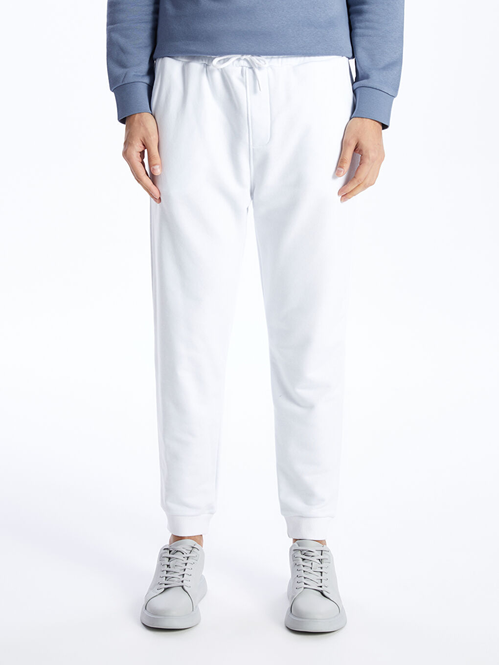 Beyaz Standart Kalıp Erkek Jogger Eşofman Altı-2