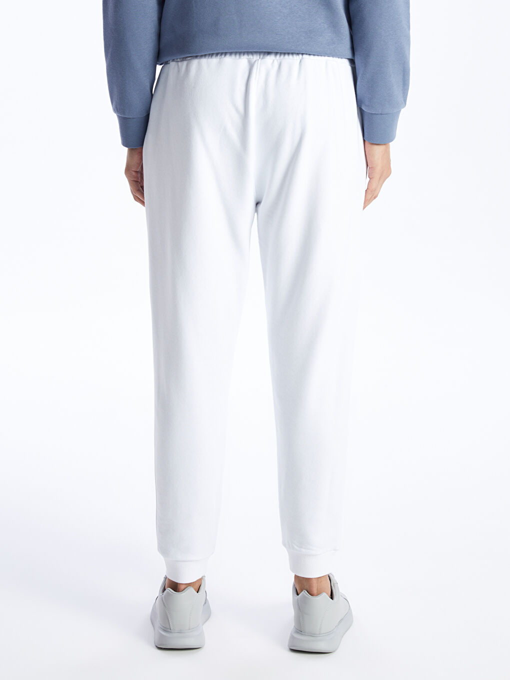 Beyaz Standart Kalıp Erkek Jogger Eşofman Altı-3