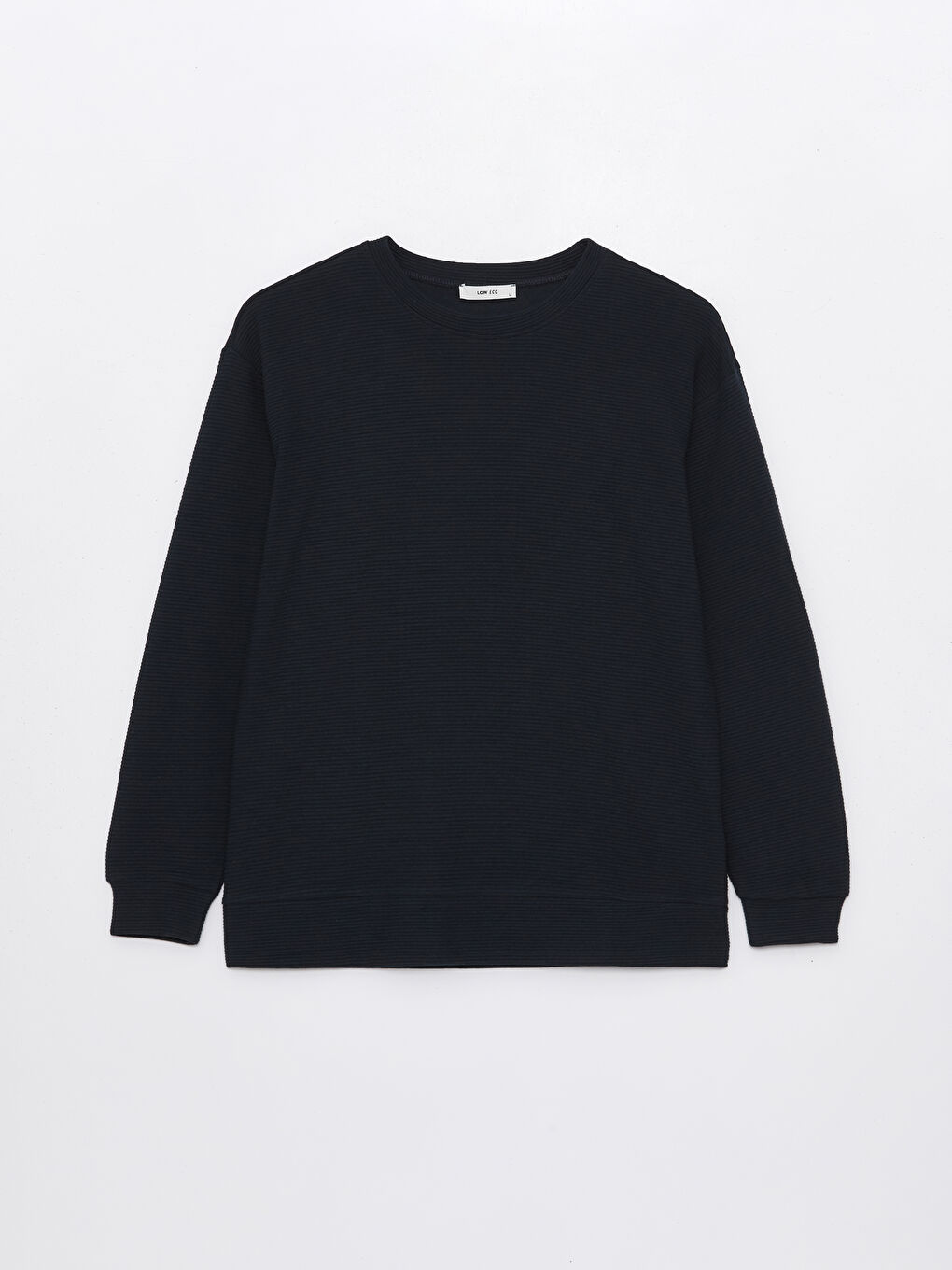 Lacivert Bisiklet Yaka Uzun Kollu Erkek Sweatshirt-5