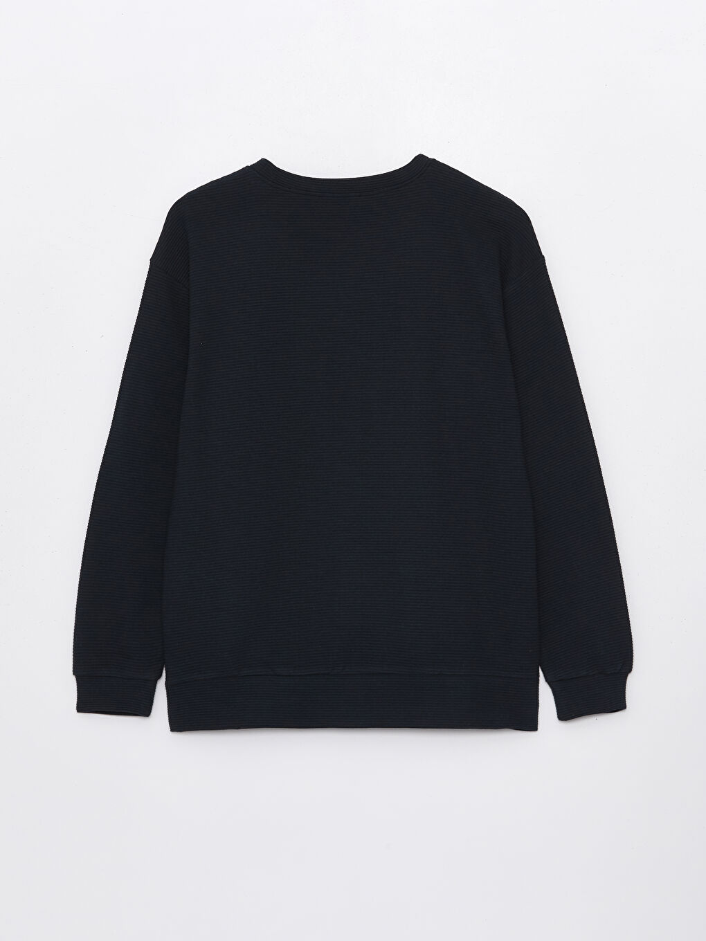 Lacivert Bisiklet Yaka Uzun Kollu Erkek Sweatshirt-6