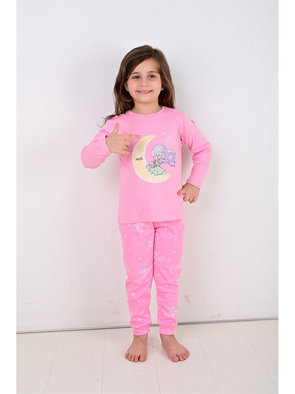 Vitmo Pembe Bisiklet Yaka Kız Bebek Pijama Takımı - 2