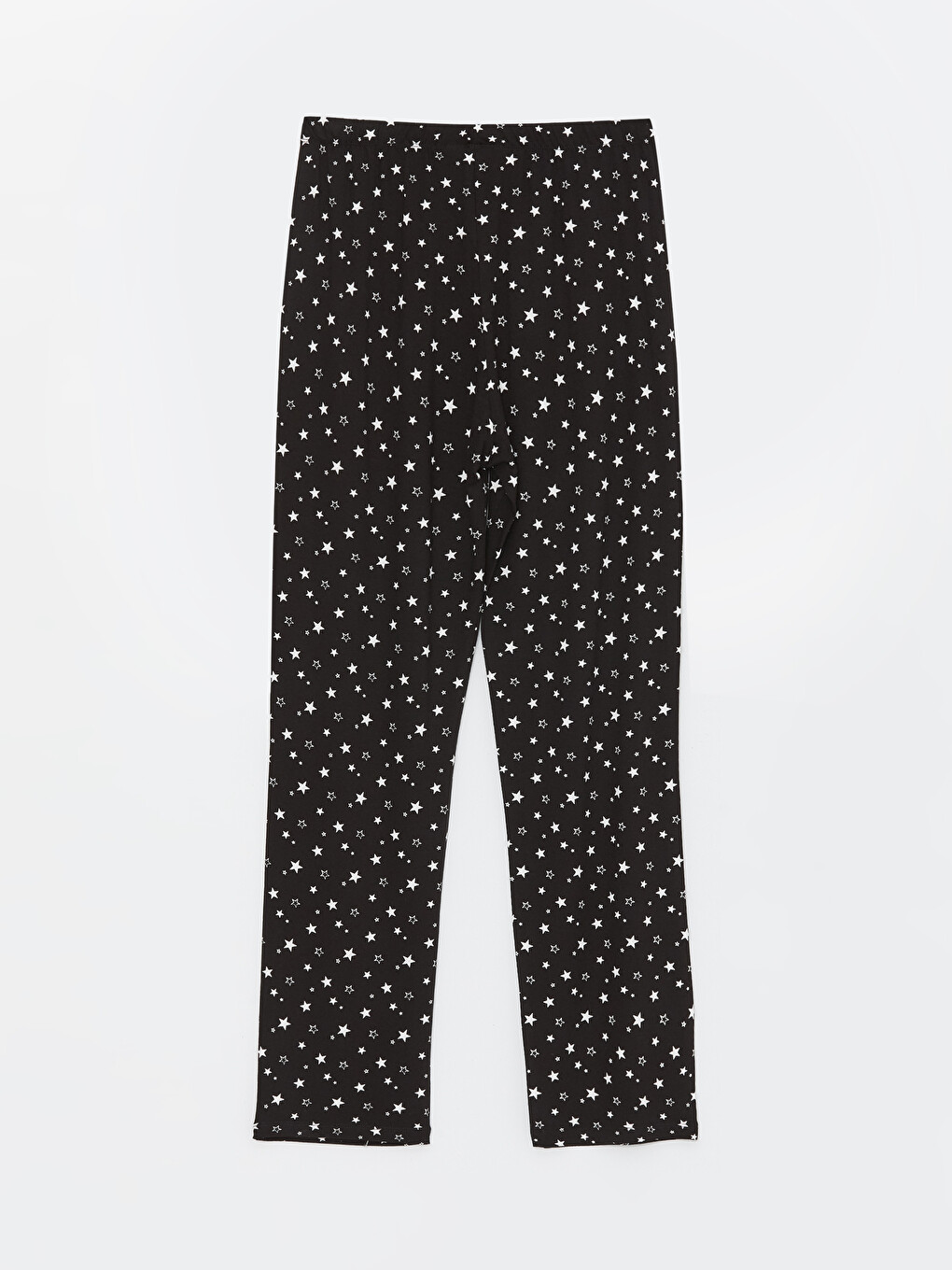 Siyah Beli Lastikli Baskılı Kadın Pijama Altı-1