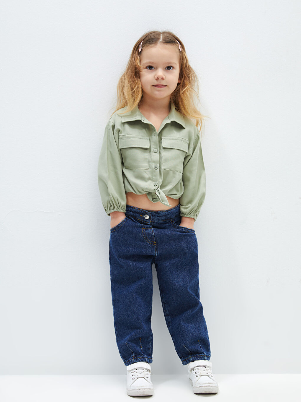 LCW baby Orta İndigo Rodeo Basic Kız Bebek Jean Pantolon