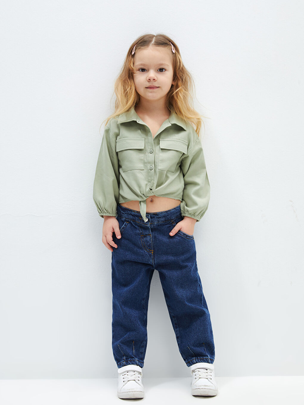 LCW baby Orta İndigo Rodeo Basic Kız Bebek Jean Pantolon - 1