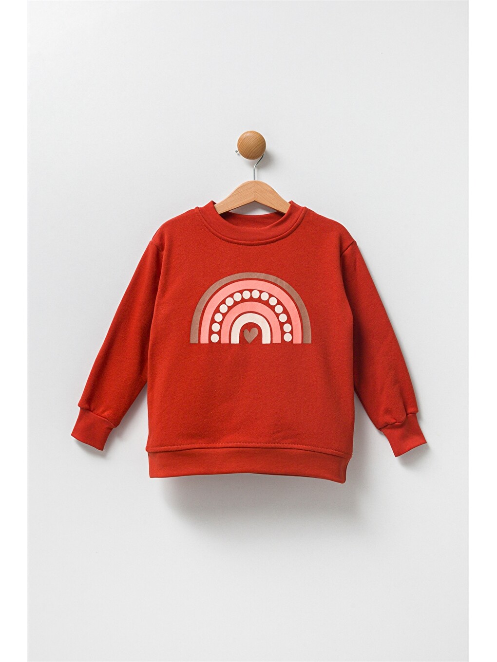 Kahverengi Bisiklet Yaka Uzun Kollu Kız Bebek Sweatshirt