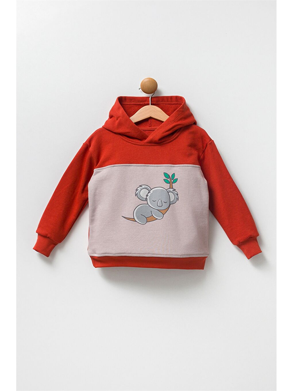 Pija Pija Gri Baskılı Uzun Kollu Baskılı Erkek Bebek Hoodie