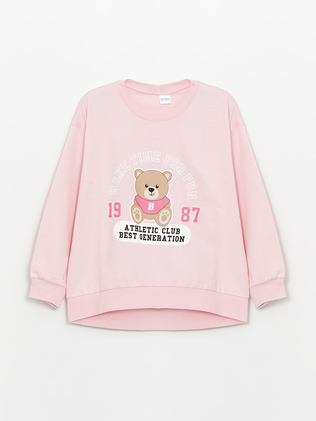 Pembe Baskılı Kız Çocuk Pijama Üst