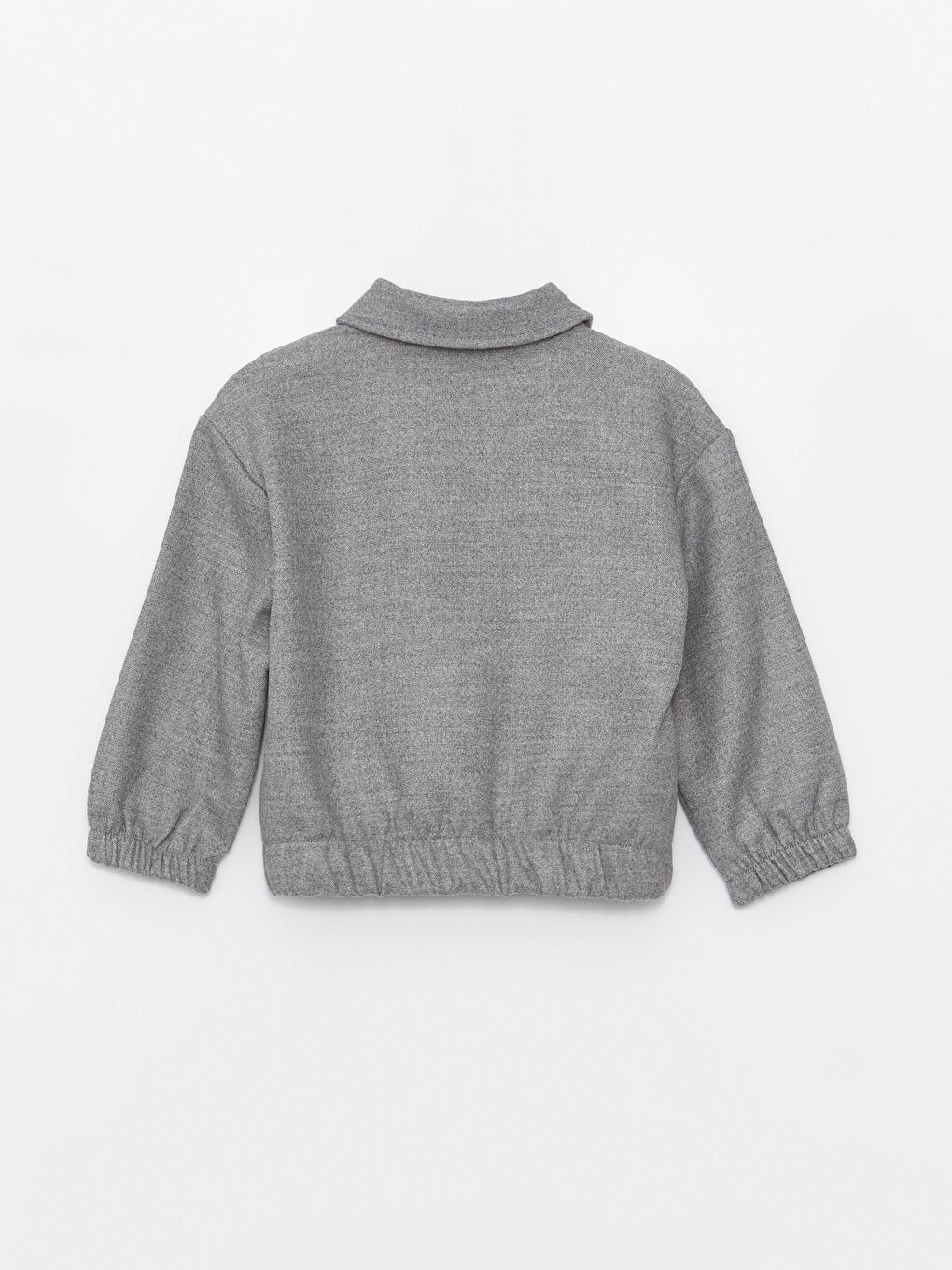 Gri Basic Uzun Kollu Kız Bebek Gömlek Ceket-5