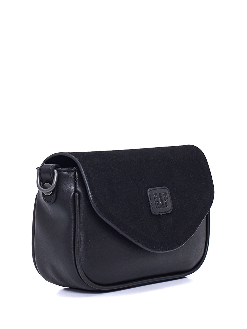 Siyah Deri Görünümlü Kadın Çapraz Çanta-1