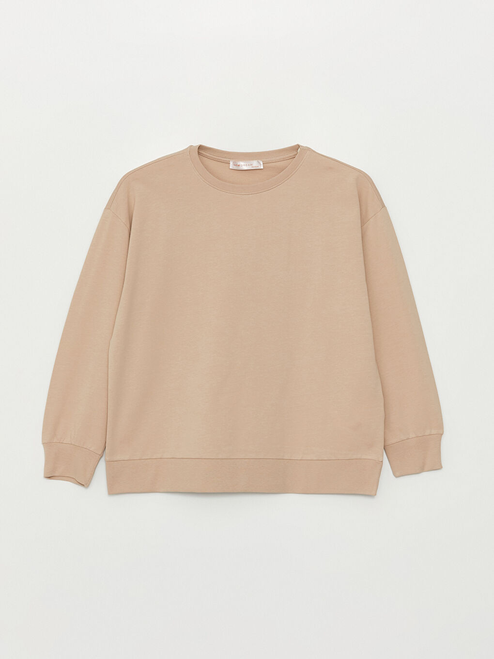 Petite Crew Neck Plain Long Sleeve Women's Sweatshirt -W3KA95Z8-GJH