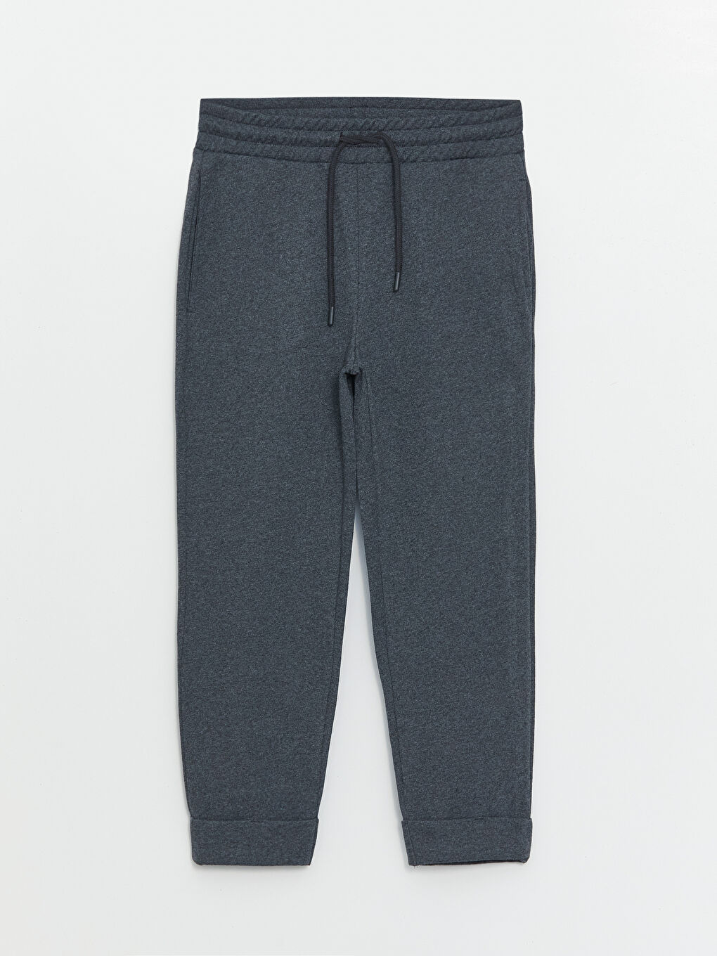 Petite Women's Elastic Waist Plain Sweatpants-5