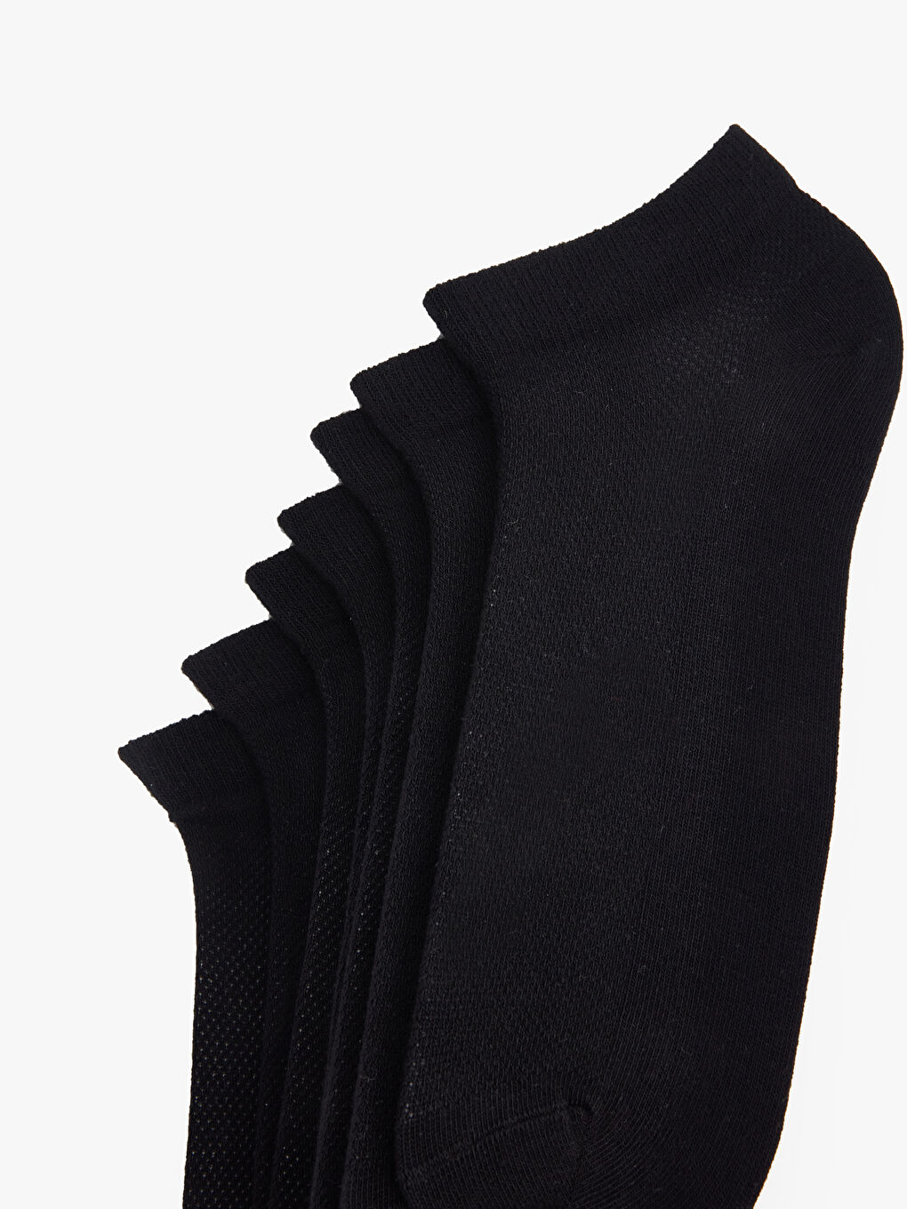 Siyah Düz Erkek Patik Çorap 7'li-2