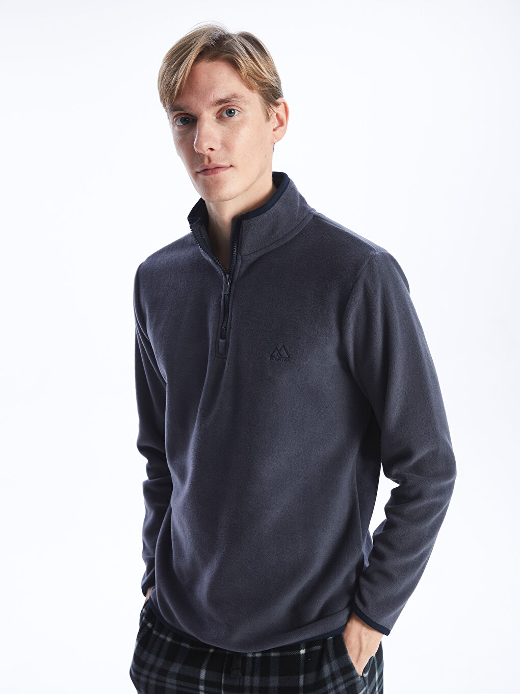 Funnel Neck Long Sleeve Polar Men's Sweatshirt