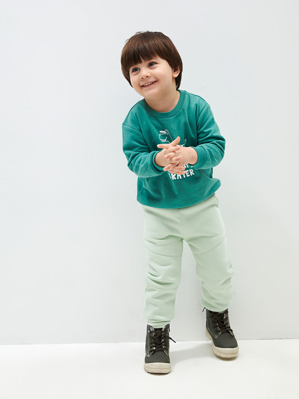 LCW baby Pastel Yeşil Beli Lastikli Basic Erkek Bebek Jogger Eşofman Alt - 1