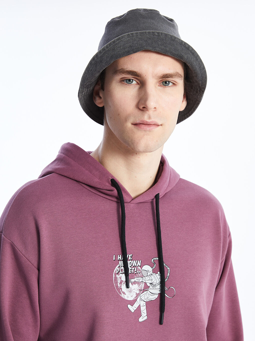 LCW Casual Açık Mürdüm Uzun Kollu Baskılı Erkek Hoodie - 1