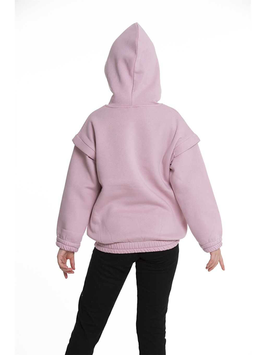 Myhanne Gül Kurusu Baskılı Uzun Kollu Kız Çocuk Hoodie - 4