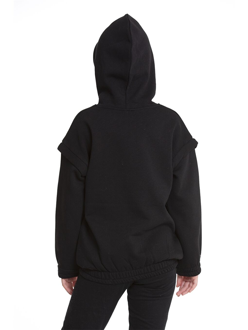 Myhanne Siyah Baskılı Uzun Kollu Kız Çocuk Hoodie - 4