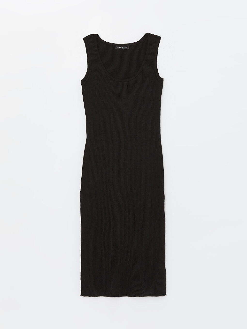 Siyah U Yaka Dokulu Hamile Triko Elbise