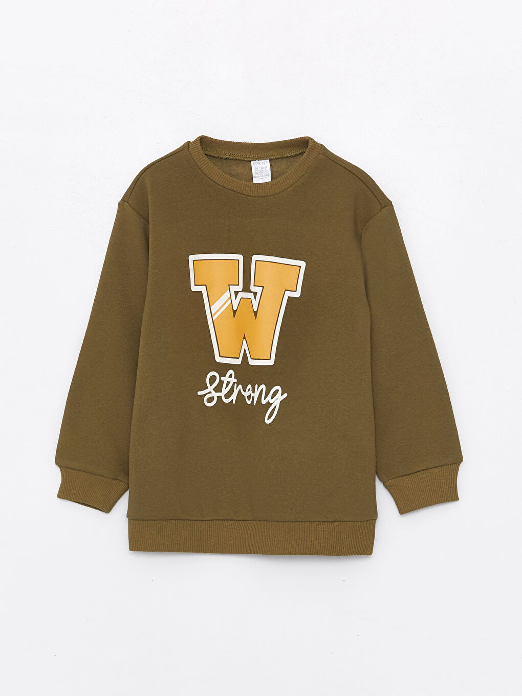 LCW ECO Haki Bisiklet Yaka Uzun Kollu Baskılı Erkek Bebek Sweatshirt