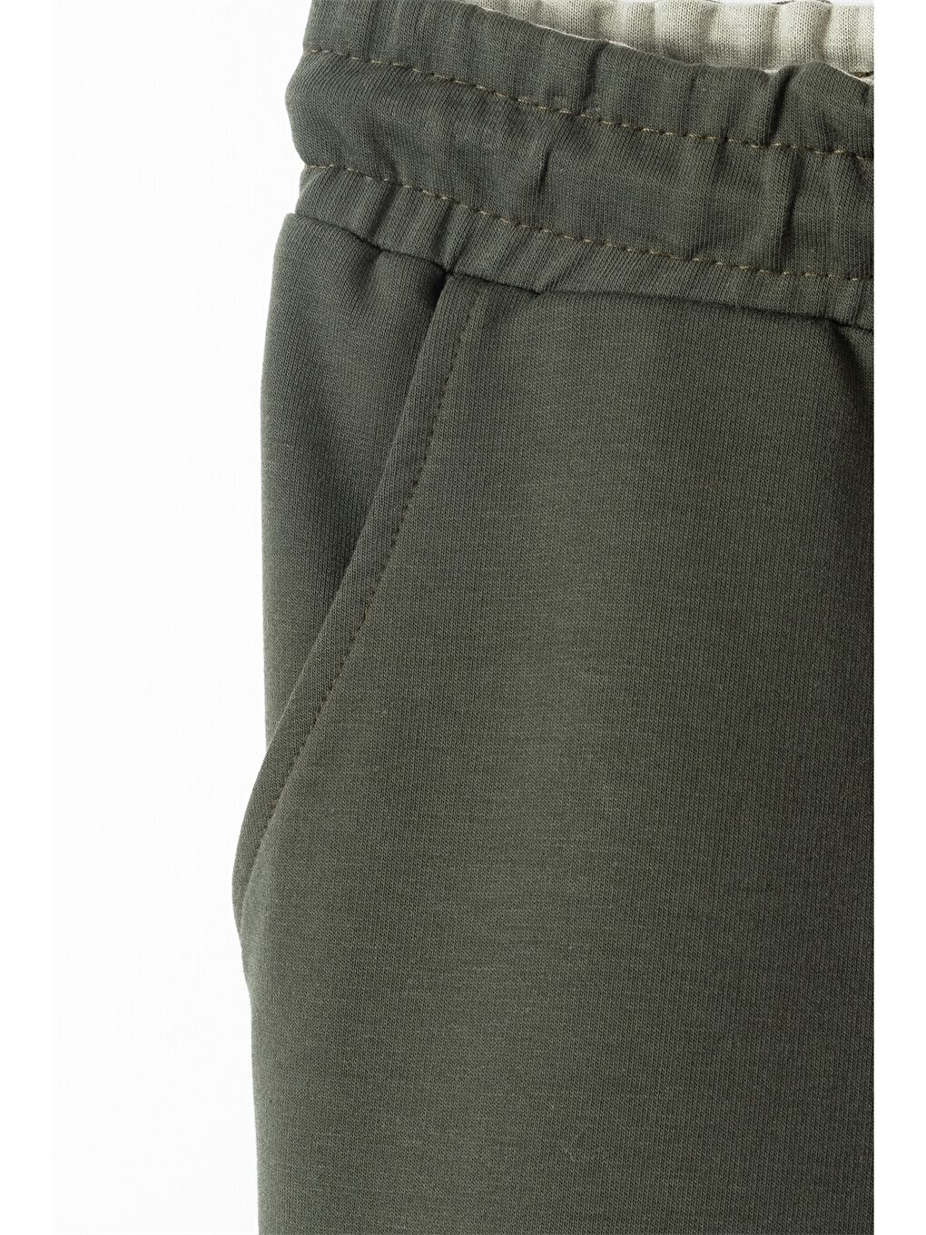 Haki Bisiklet Yaka Uzun Kollu Erkek Çocuk Sweatshirt ve Eşofman Alt 2'li Takım-4