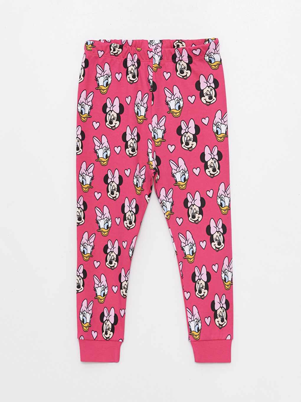 LCW baby Pembe Baskılı Bisiklet Yaka Minnie Mouse Baskılı Kız Bebek Pijama Takımı - 3