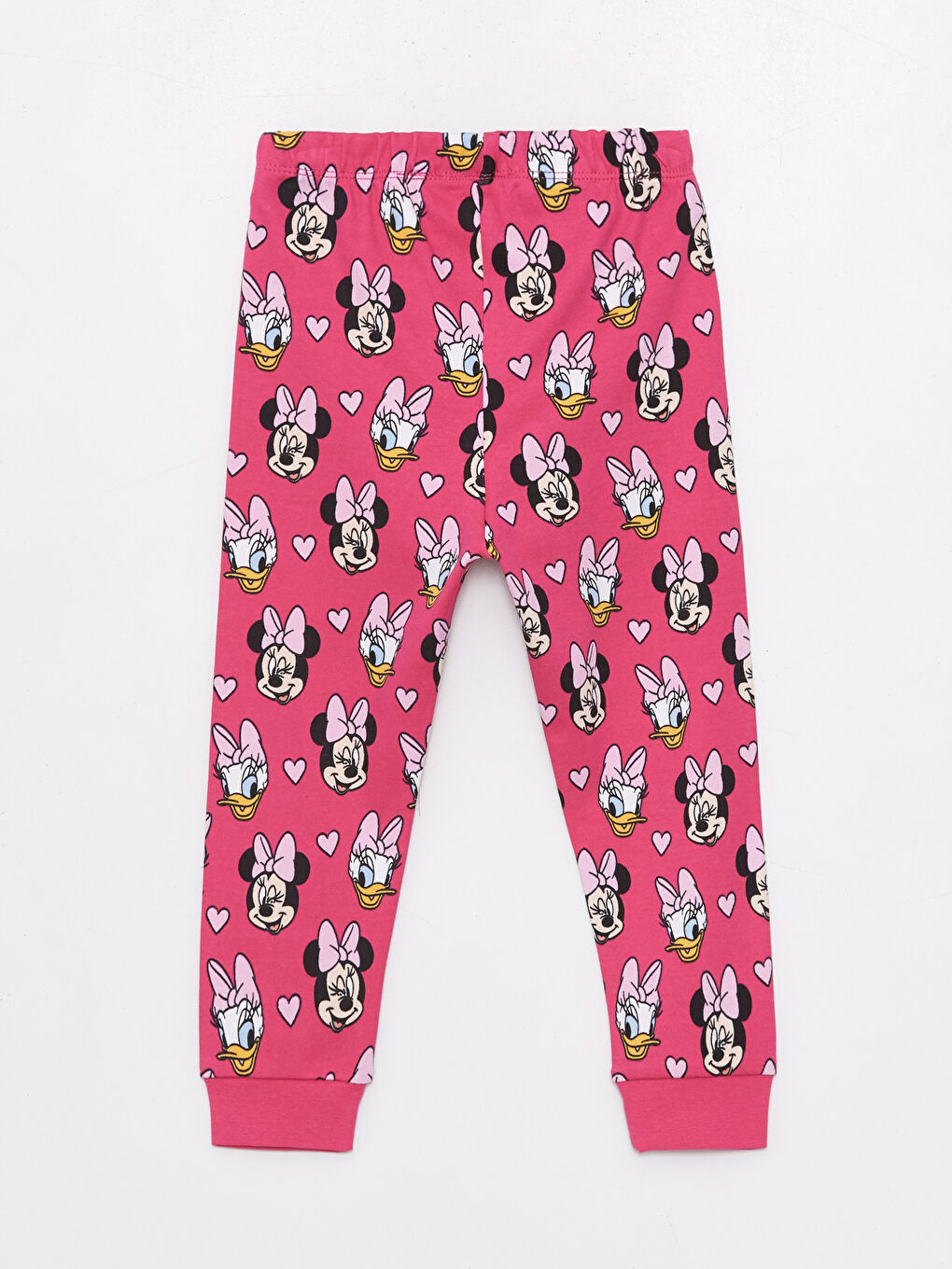 LCW baby Pembe Baskılı Bisiklet Yaka Minnie Mouse Baskılı Kız Bebek Pijama Takımı - 4