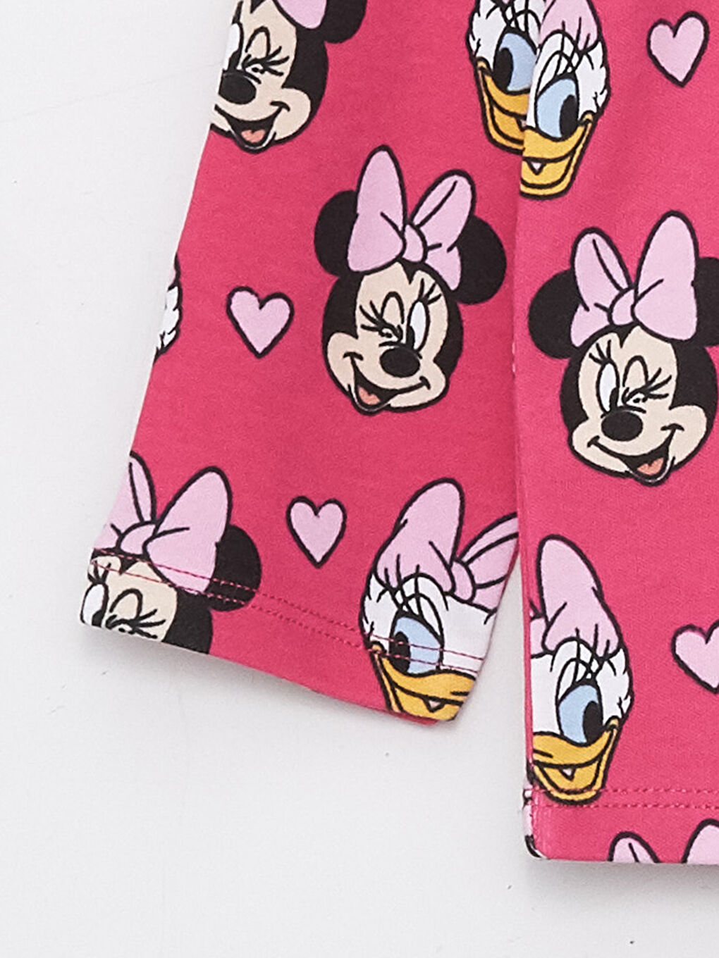 LCW baby Pembe Baskılı Bisiklet Yaka Minnie Mouse Baskılı Kız Bebek Pijama Takımı - 5