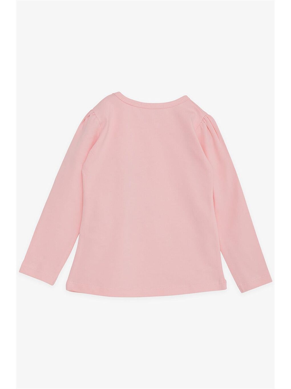 Pembe Bisiklet Yaka Uzun Kollu Kız Bebek Tişört-1
