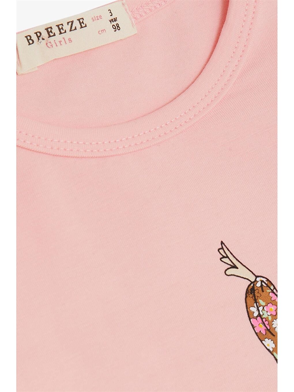 Pembe Bisiklet Yaka Uzun Kollu Kız Bebek Tişört-2