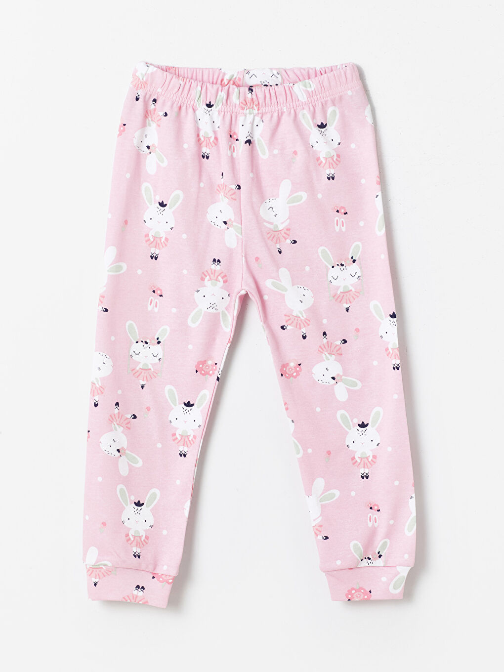 Pembe Bisiklet Yaka Kız Bebek Pijama Takımı-2