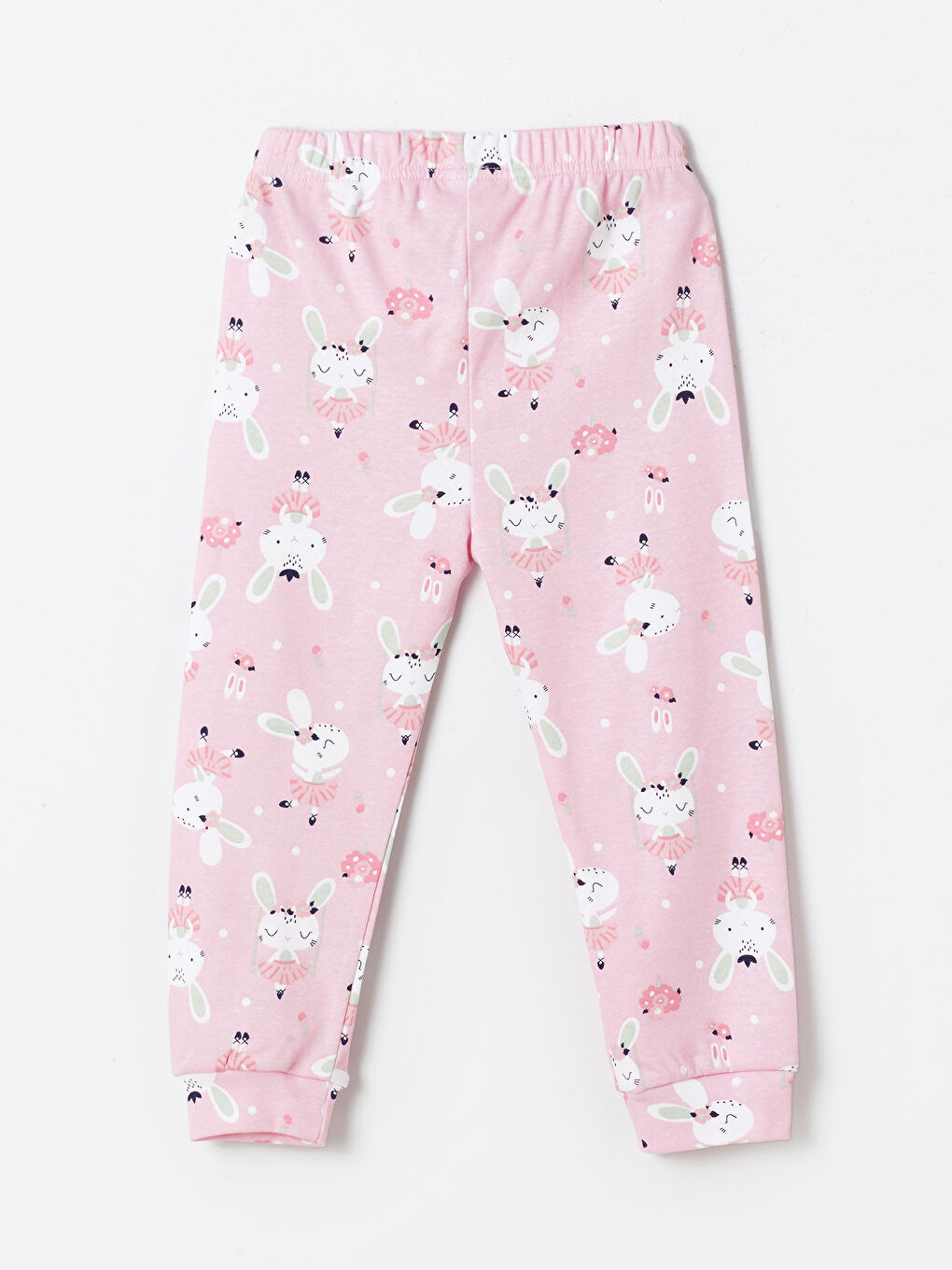 Pembe Bisiklet Yaka Kız Bebek Pijama Takımı-4