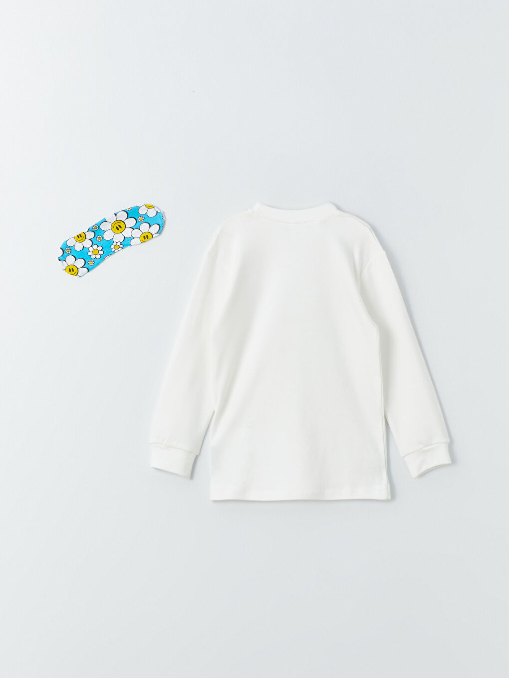 Beyaz Bisiklet Yaka Baskılı Kız Bebek 2'li Pijama Takımı-3