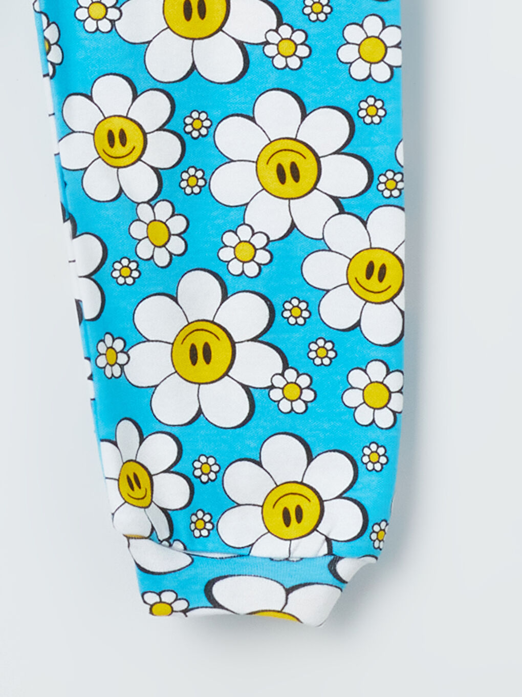 Beyaz Bisiklet Yaka Baskılı Kız Bebek 2'li Pijama Takımı-5