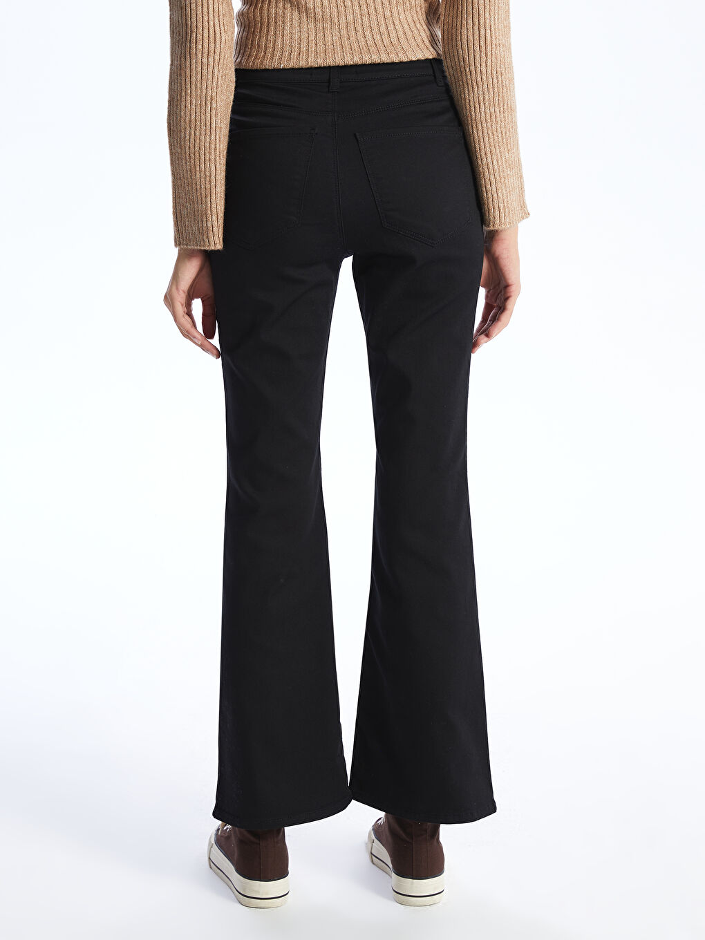 Siyah Mars Flare Kadın Jean Pantolon-3