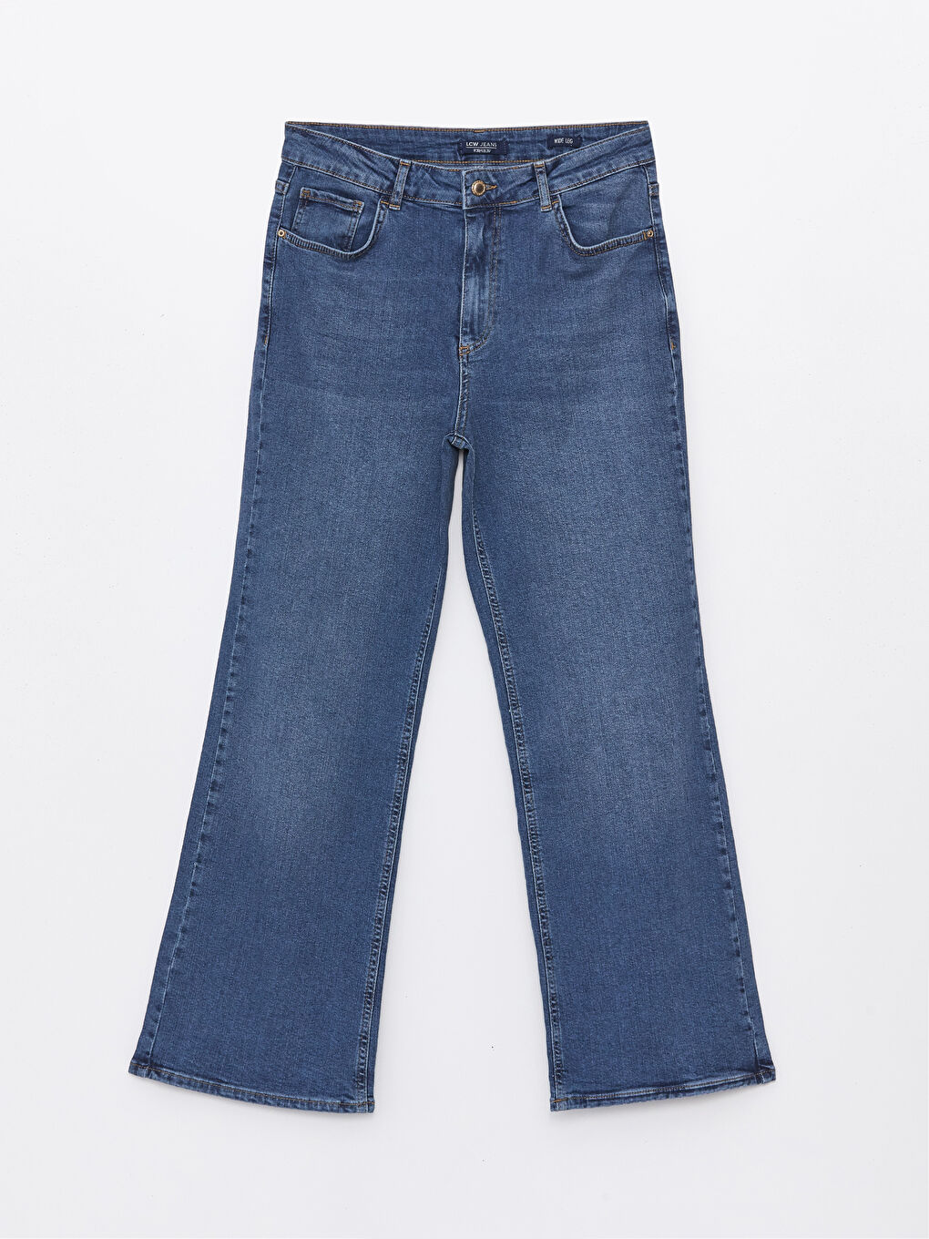 İndigo Wideleg Kadın Jean Pantolon-5