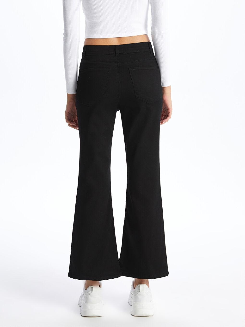 Siyah Mars Flare Kadın Jean Pantolon-3