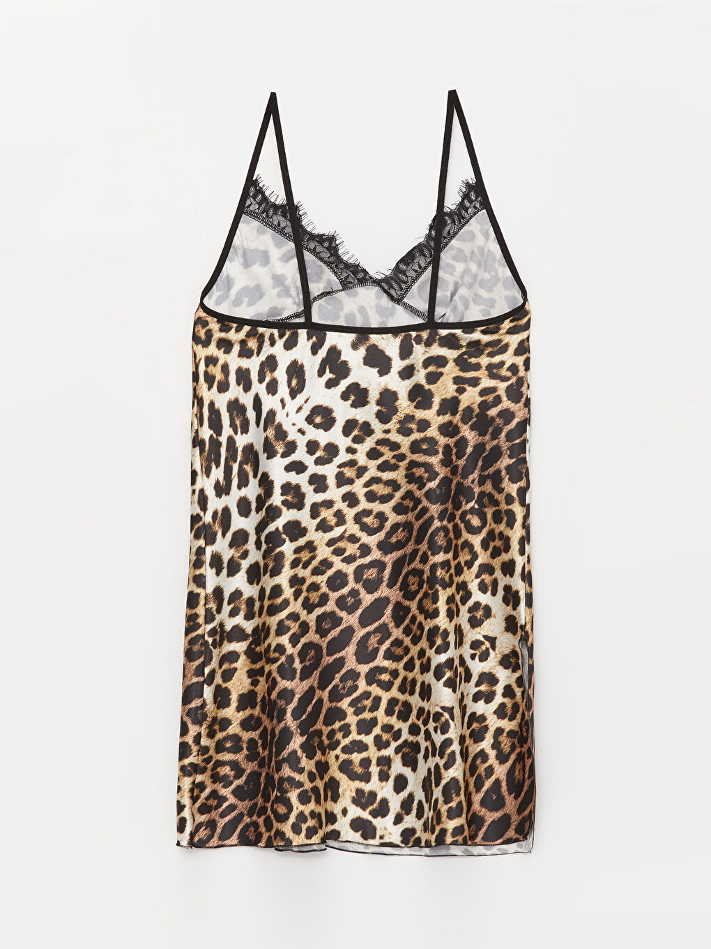 Kahverengi Askılı Saten Kadın Gecelik-1