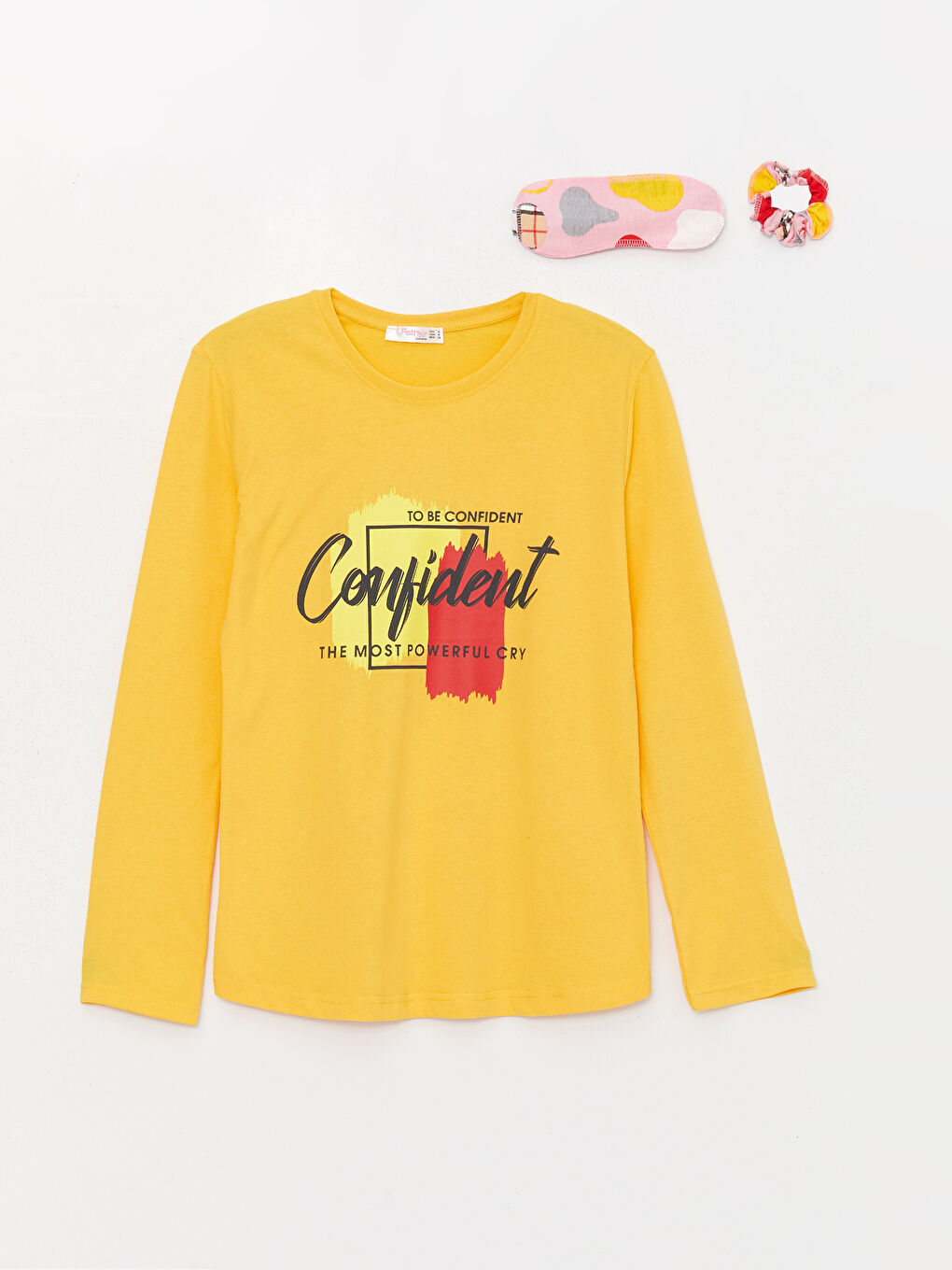 Sarı Bisiklet Yaka Kadın Pijama Takım-1