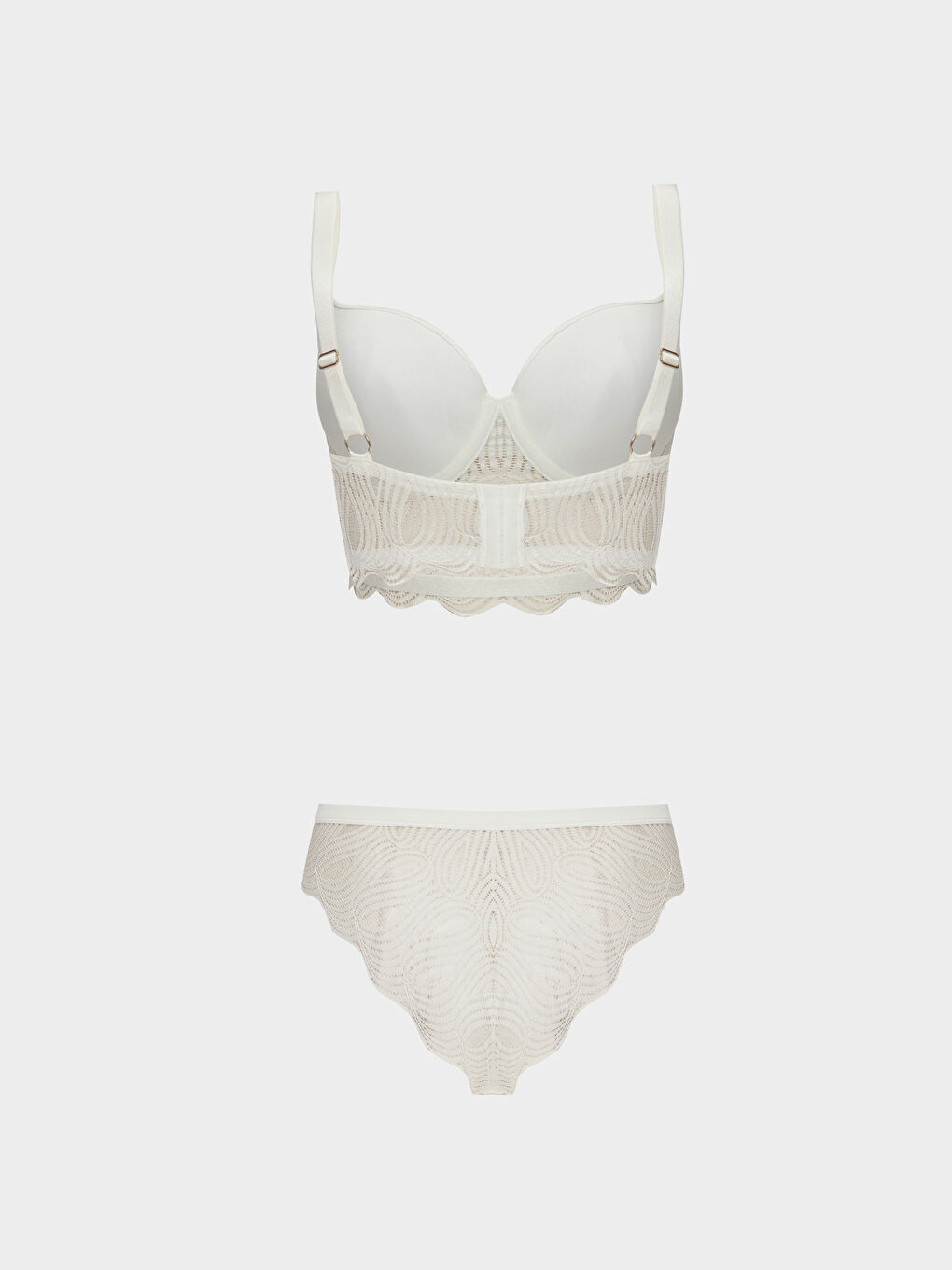 Ekru Dantelli Kadın İç Giyim Takım-1