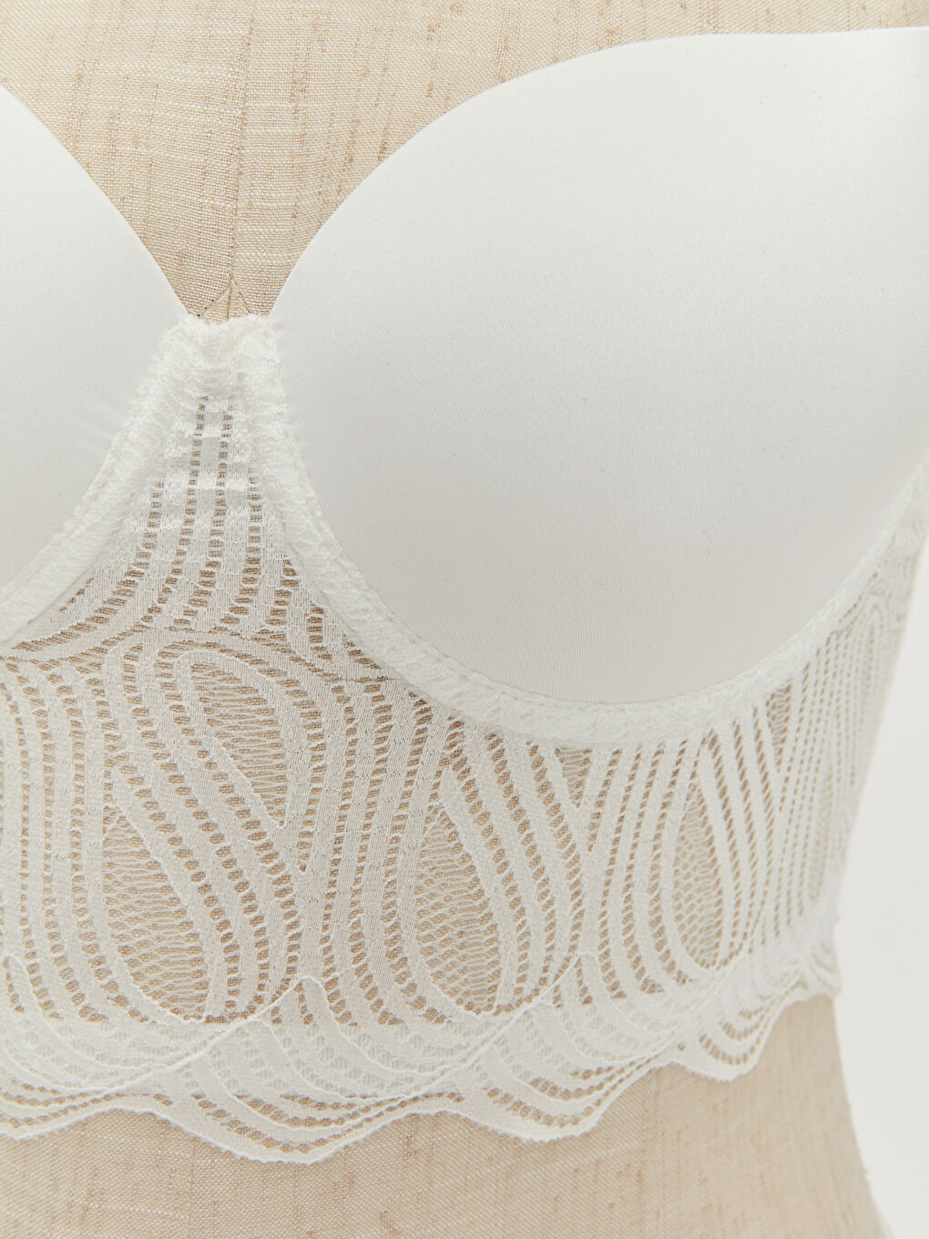 Ekru Dantelli Kadın İç Giyim Takım-3