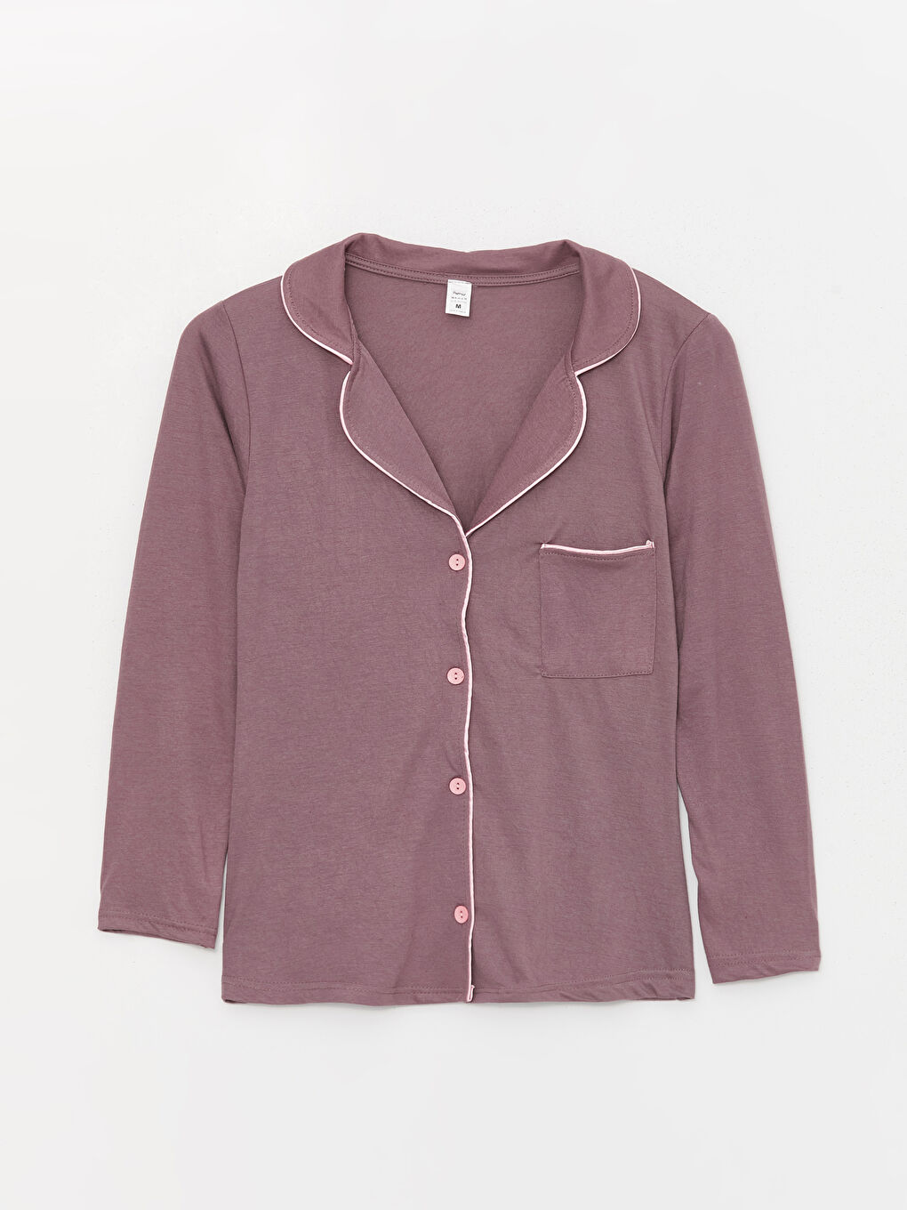 Mürdüm Gömlek Yaka Kadın Pijama Takımı-1