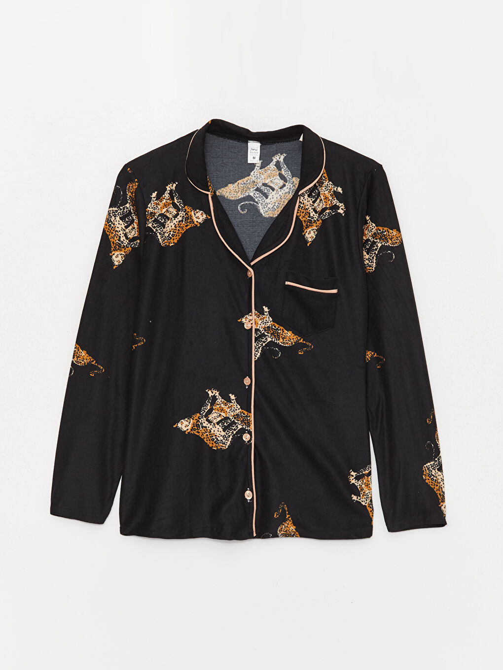 Siyah Gömlek Yaka Kadın Pijama Takımı-1