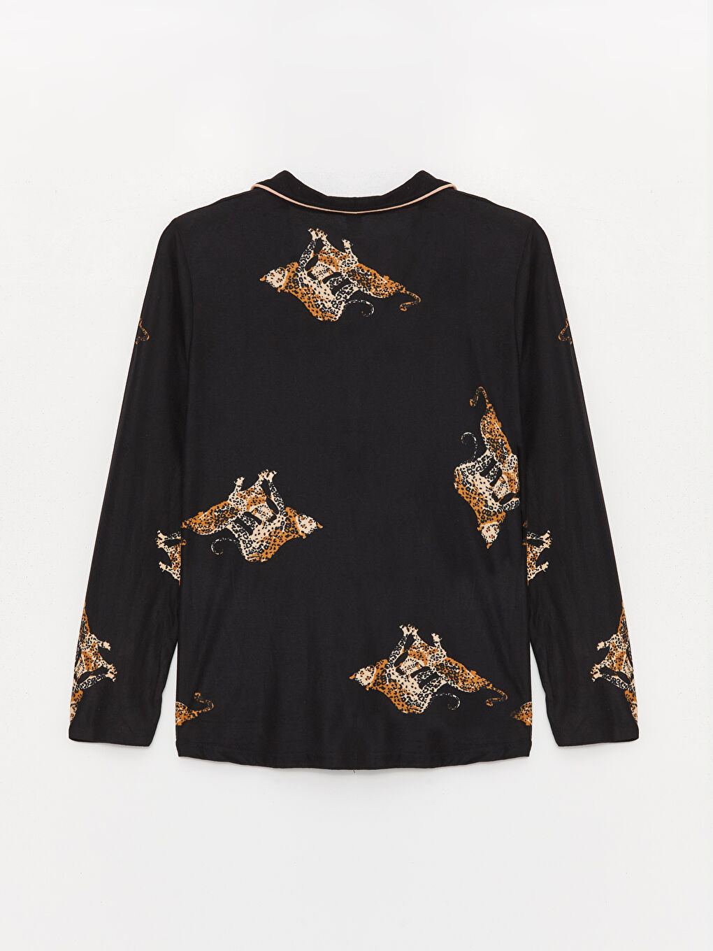 Siyah Gömlek Yaka Kadın Pijama Takımı-2